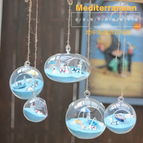 Transparent glass bottle micro-landscape kindergarten pendant Hanging corridor decoration Ceiling Creative ocean theme decoration