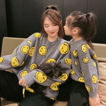 South Koreas special pro-dress family of three-four-mouth mother and daughter dress foreign air Spring and Autumn Fur Coats Fried Street