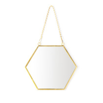 Nordic Minimalist Home Furnishing Geometric Styling Golden Brass Hexagonal Mirror Bathroom Mirror Hyun Guan Mirror Cosmetic Mirror