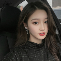 Crystal one-piece ear nail 2021 new wave ear bone clips ear chain female South Korean ins net red earrings ultra-fairy earrings