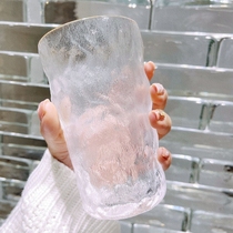 Glacier pattern glass high-value water cup female juice drink cup ins Wind tree pattern cup coffee cup wine glass male