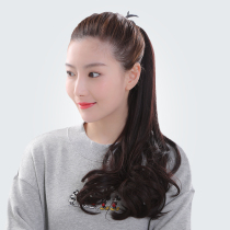 Wig ponytail female long hair grab clip pear flower long curly hair wig piece big wave wig tail strap braids fashion