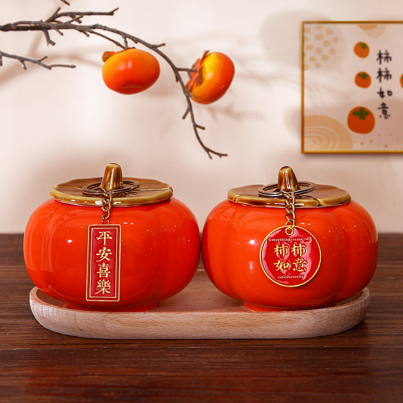 Joy of Moving Home Decoration, Living Room, Persimmon, Persimmon, Ruyi, Persimmon Decoration, New Residence, Moving and Entering Ceremony Supplies, Gift