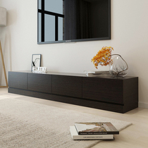 Nordic black oak TV cabinet Simple modern combination TV cabinet Small apartment hall cabinet Wooden low TV cabinet customization