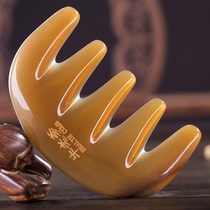 White water horn comb Natural mens and womens pure large teeth wide teeth head therapy comb Scalp massage comb Head meridian comb