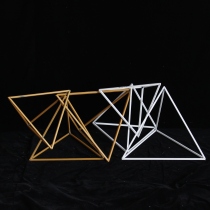 Free combination Wrought iron triangle geometric frame decorative ornaments Wedding road guide flower window pendant Wedding props