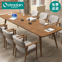 Nordic Solid Wood Conference Table Long Table 6 8 Office Long Table Reception Negotiation Table and Chair Combination