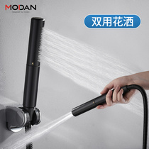 Hand-held shower head full copper black pressurized shower head pressurized bathroom rain set with switch shower head