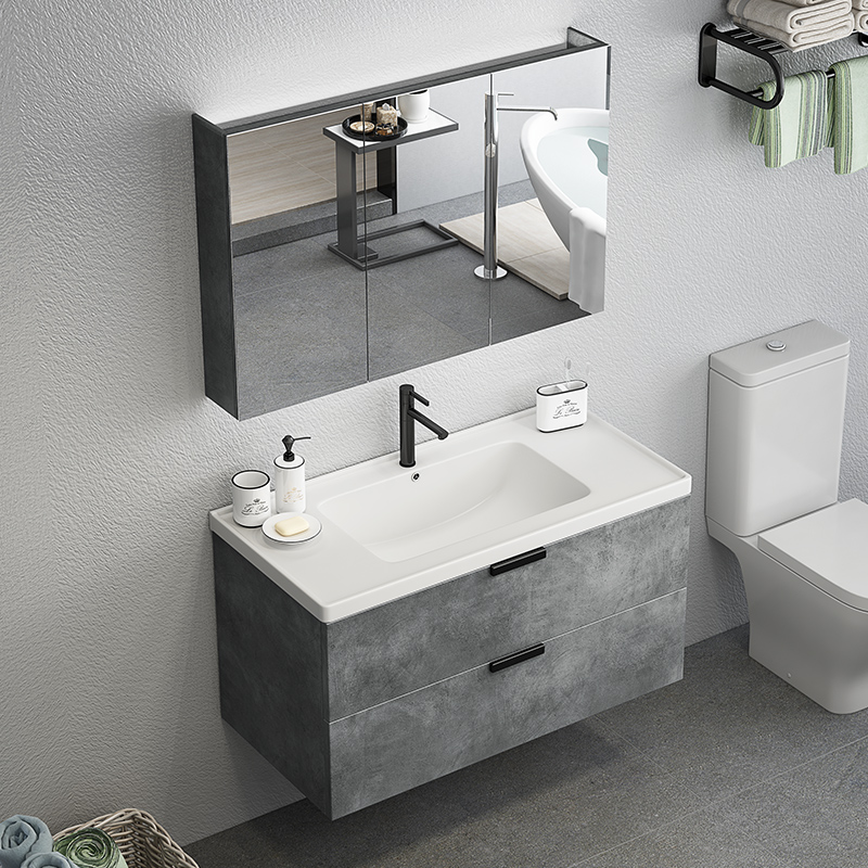Intelligent Nordic bathroom cabinet, bathroom cabinet, washing table, modern simple bathroom basin, washbasin cabinet combination cabinet