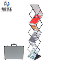 Mickey Agent Aluminum Alloy Folding Data Frame Single-page Shelf Magazine Rack Exhibition Data Rack A4 Aluminum