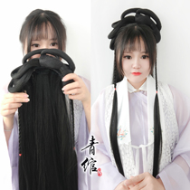Qingwan ancient costume Hanfu hair bag comb wig one novice hand residual party hair bun lazy simple ancient style