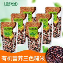 Gaia Farm Organic Three-Color Brown Rice New Rice Northeast Full-bellied Grain Red Rice Black Rice Brown Rice 450g * 6