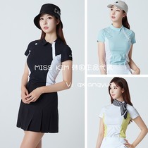 South Korea DESCENTE DISANTE 21 summer golf suit women lapel cold breathable short-sleeved T-shirt