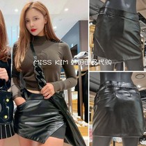 Korean MASTER BUNNY golf dress skirt 21 autumn women irregular half-length leather skirt