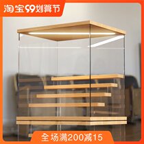 With lamp bubble Matt storage display box acrylic standing hand storage rack blind box doll ladder cabinet