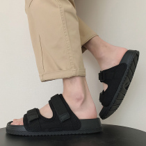 Slippers Mens Tide Summer Wear 2022 New Ins Trend 100 Lapped Pure Color Deodorant Cool Drag Mens Thick Bottom Beach Shoes