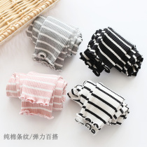 Children striped pure cotton beating bottom pants spring autumn girl elastic long pants baby boy dress thin casual pants external wearing pencil pants