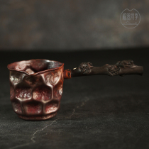Handmade red copper Road Cup longevity wooden male Cup side put vintage male cup tea maker tea tea tea ceremony tea set