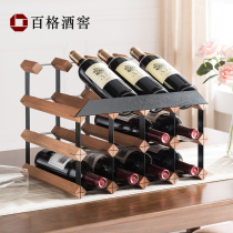Red Wine Rack Pendulum modern light and luxurious small wine rack Italiche Display Creative Wine Cellar Wine Cabinet Solid Wood Shelf Shelving