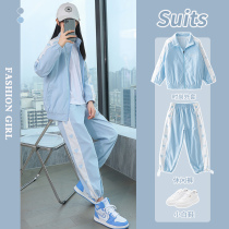 Girl suit 2022 new spring autumn net red coat spring clothing CUHK Tong Yang Gas Sport Two sets of childrens necropolis