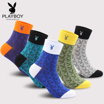Playboy socks mens cotton socks socks autumn stockings mens socks deodorant sweat and breathable sports socks