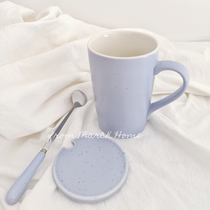 MarchHome macaron color Cup girl born cute mug ins high value water cup with lid spoon