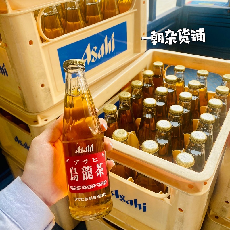 店主推荐！5瓶包邮日本本土Asahi朝日乌龙茶风味饮料玻璃瓶装解腻