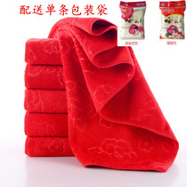 10 household red towels are soft and absorbent without losing hair.