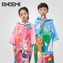 Childrens bathrobe water absorption quick-drying winter swimming cardigan beach towel can be worn for boys and girls baby bathing home clothes