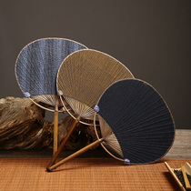Day-Style Earth Cloth Noodles Bamboo Bushel Fan Bamboo Plantain Fan Imitation Vintage Summer Round Vintage Hand Old Crafts Classical Paper Fan