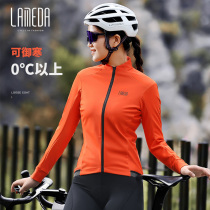 Lamparda Autumn Winter Grip Suede Windproof Warm Riding Suit Jacket Woman Bike Clothes Clothing Long Sleeve Blouse