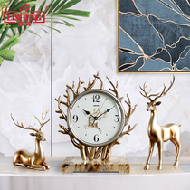 Lisheng TV cabinet clock decoration silent living room clock Nordic creative porch home furnishings crafts and clocks