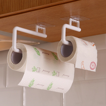 Punch-free kitchen special tissue rack roll paper holder cling film storage rack toilet paper adhesive hook rag bracket