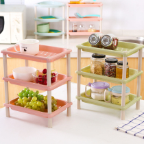 Multifunctional kitchen rack corner rack floor rack multi-layer bathroom countertop cosmetics storage rack plastic storage rack