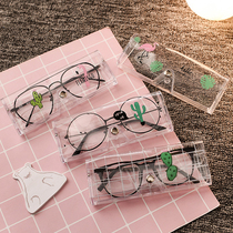 Creative Cute Little Clear New Glasses Containing Box Portable Plastic Transparent Light Nearsighted Eyeglasses Case Female student
