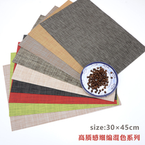 Hotel restaurant PVC eco-friendly woven placemats heat-insulating non-slip placemats disposable table mats plate mats woven and mixed color systems