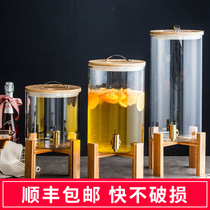 High temperature resistant cold kettle with faucet teapot glass household large capacity cold kettle commercial self-service beverage juice bucket