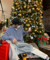 Morning tree daily commuting can fake two solid color sweaters men's bottoming shirt winter round neck clothes men's winter wear