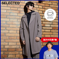 SELECTED Slade new with wool belt trend business trench coat coat coat men FT)421127011