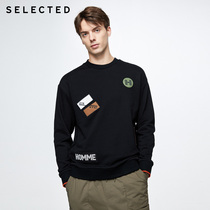  SELECTED SLADE NEW COTTON EMBROIDERY LETTER BADGE TREND CASUAL SWEATER TOP MENS S) 42034D019