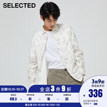 SELECTED Slade new cotton floral print trend casual long sleeve shirt Men W)421305013