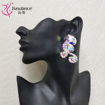 yundance Rhyme Dance New National Standard Modern Latin Dance Accessories Earrings Earrings Swarovski O Diamond