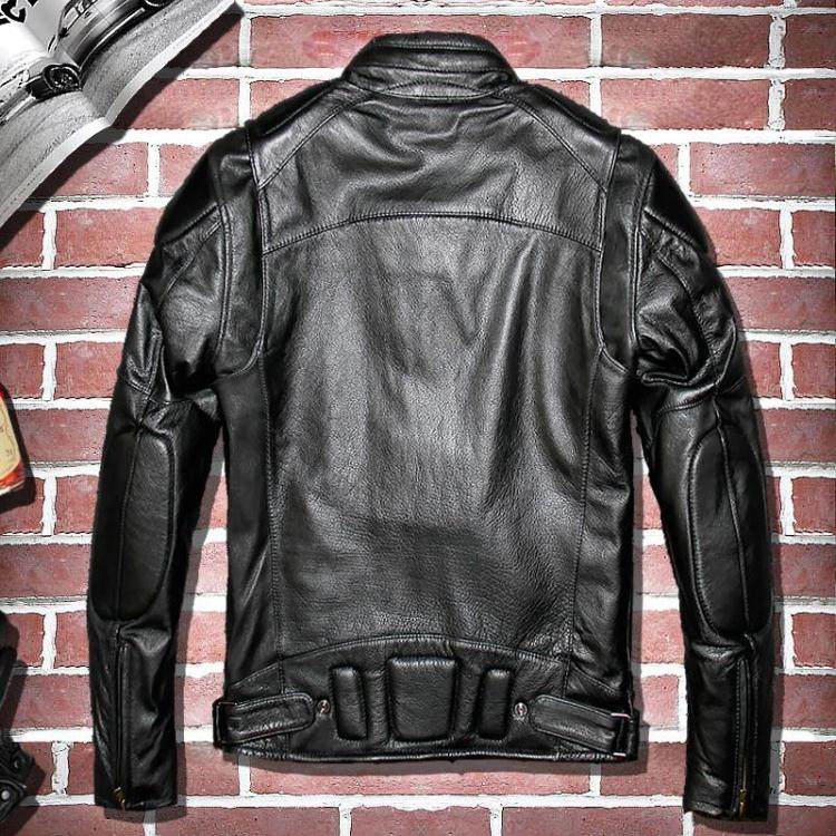 New Harley leather leather mens stand collar casual first layer cowhide motorcycle suit liner leather jacket jacket riding suit