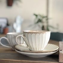 Japanese imported Yishiyaki writer limited coarse pottery set black tea coffee cup mug saucer tray set