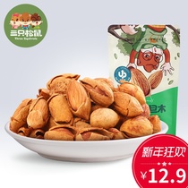 (Three Squirrels_Hand Peeled Almond 120gX3 Bags) Snack Food Nut Dried Fruit Almond