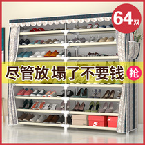 Simple shoe rack household indoor good-looking door multi-layer dustproof and space-saving large-capacity dormitory shoe cabinet storage Oxford cloth