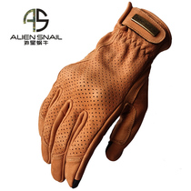 Alien snail motorcycle gloves Vintage motorcycle four seasons riding gloves Breathable anti-drop non-slip wear-resistant touch screen V7