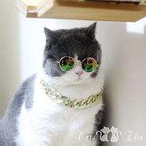 Pet cat dog sunglasses glasses sun glasses local tyrant gold chain trend personality Art Cool accessories