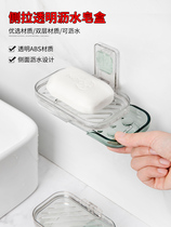 Transparent soap box no punch toilet drain Wall Wall soap holder bathroom suction cup double drawer soap shelf