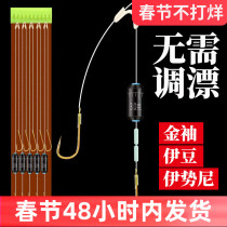 Run lead slip lead sub-line double hook finished fish hook tied with lead pendant Izu Ishini new fish carp big hook